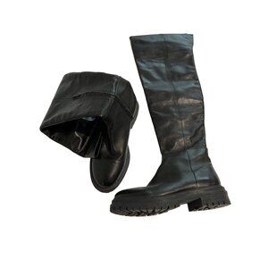 Seed Heritage Leather Knee High Boots in Black